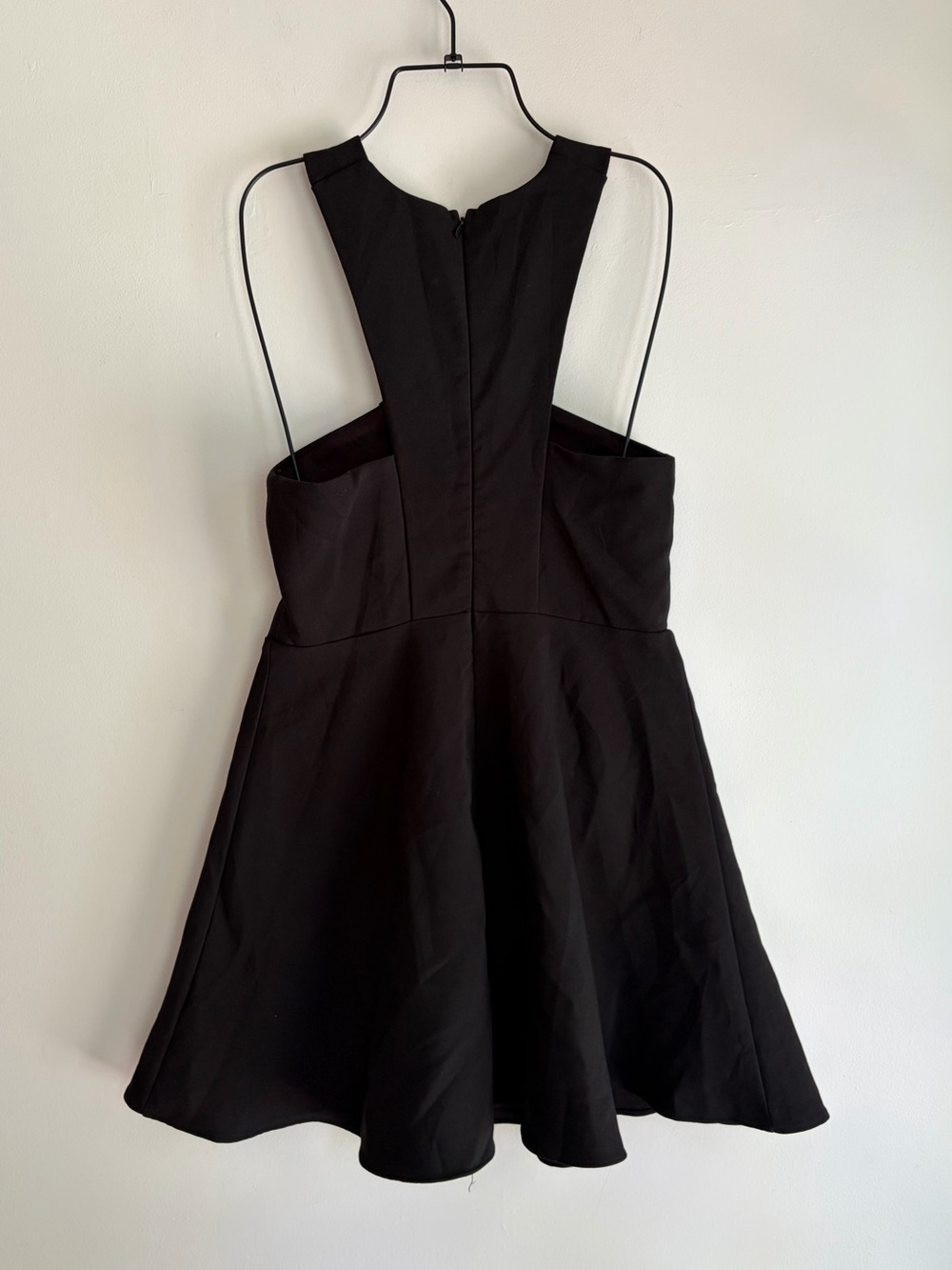 Lulu's Cross Front Sleeveless Little Black Flare Mini Dress Size S - Picture 3 of 6